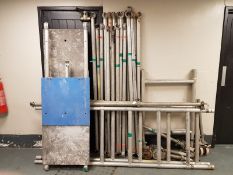 An aluminium mobile scaffolding rig