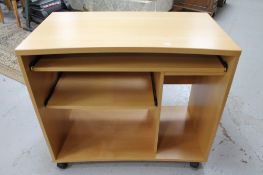 A beech computer desk