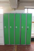 Five Elite single door metal lockers