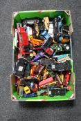 A box of play worn die cast vehicles, Corgi,