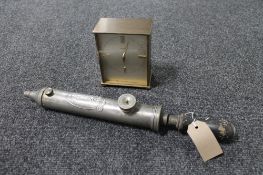 A vintage Cromessol garden sprayer and Garrard carriage clock