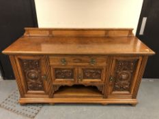 A Victorian pollard oak sideboard,
