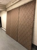 A large three fold screen with studded Paisley fabric,