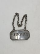 A Georgian silver Sherry decanter label, Thomas Philips Edward Robinson,