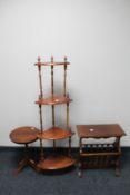 A mahogany magazine rack,