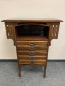A late Victorian mahogany music chest,