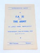 A scarce St. James' Park programme, F.A.