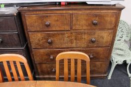A Victorian mahogany five drawer chest