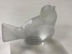 A Lalique frosted glass bird ornament