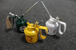 Three oil cans - Castrol,