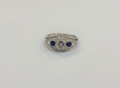 A Sterling silver Art Deco style ring