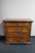 A late 19th century continental mahogany four drawer chest