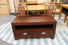 A contemporary entertainment stand fitted two drawers