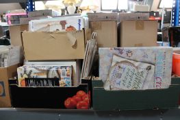 Five boxes of knitting patterns and knitting books