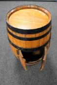 A coopered barrel cabinet