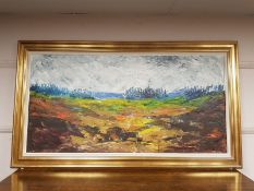 Continental school : abstract landscape, oil on canvas,