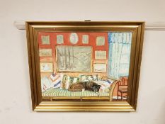 Continental school : study of a dog, oil on canvas,