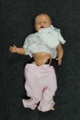 A vintage plastic doll