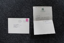 An interesting House of Commons letter sent and signed by John Enoch Powell,