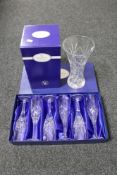 A boxed Royal Doulton crystal vase,