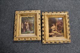 Two gilt framed Victorian chrystoleums