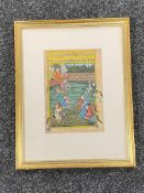 19th century Indian school, a game of polo, gouache, signed.