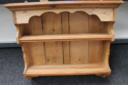 A vintage pine plate rack