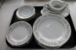 A tray of Japanese decorative floral tea china