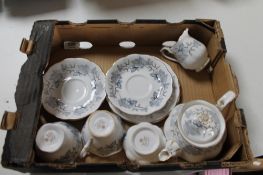 A tray of Royal Albert Silver Maple tea china