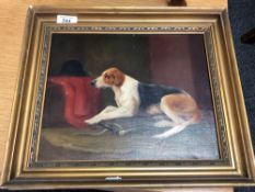 19th century school, hunting dog, oil on canvas CONDITION REPORT: 29cm by 24cm.