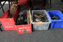 Four boxes of tools, blow torch,