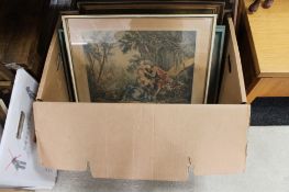 A box of continental paintings and pictures