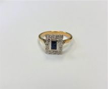 An antique 18ct gold sapphire and diamond ring