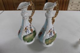 A pair of Austrian gilded decorative urns
