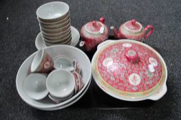 A tray of Chinese tureens, covers,
