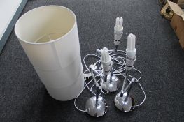 Three decorative adjustable chrome table lamps