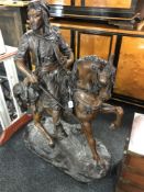 After Barye Fils & Emile Guillemin: An Arabian huntsman on horseback,