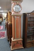 A continental painted longcase clock signed Lindtner,