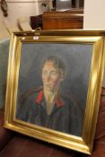 Continental school - gilt framed oil depicting lady