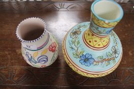 A Poole pottery vase and one further vase