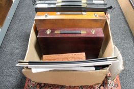 A box of artist's paint boxes,