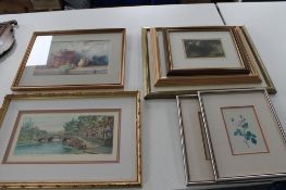 A quantity of pictures, watercolour drawing of the Tyne Bridge,