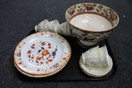 A tray of part Colclough tea china, plates,