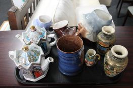 Two Sadler Ware teapots, character jugs,