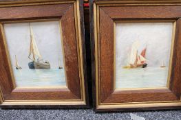 Early 20th century school, boats in still water,