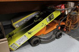 A Flymo mower together with a Ryobi strimmer and steam cleaner ,