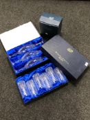 A boxed set of six Bohemia crystal champagne flutes,