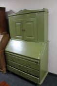 A painted pine nineteenth century bureau cabinet