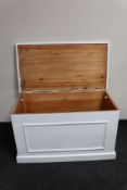 A white painted blanket chest