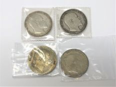 Two Edward VII crowns 1902, a George IV crown 1822 (reverse enamelled),